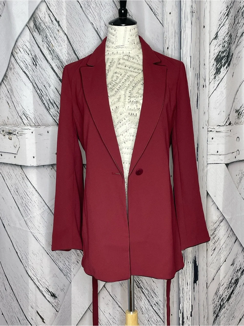 NWT J. Crew Burgundy Belted Blazer Jacket Size S